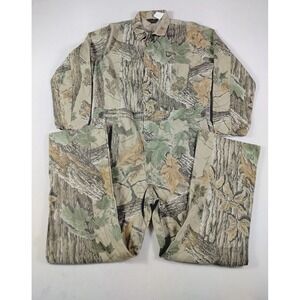 Vintage Liberty Coveralls Mens Large Regular Realtree Camo Hunting Rugged Gear